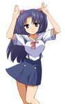  artist_request breasts caramelldansen clannad hair_bobbles hair_ornament highres hikarizaka_private_high_school_uniform ichinose_kotomi large_breasts long_hair school_uniform solo 