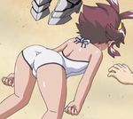  ass casual_one-piece_swimsuit faceplant halterneck one-piece_swimsuit renkin_san-kyuu_magical_pokaan screencap solo swimsuit top-down_bottom-up trefoil yuuma_(renkin_san-kyuu_magical_pokaan) 