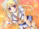  artist_request cheer_moe cheerleader game_cg kimegasa_kiyomi long_hair midriff skirt solo thighhighs 