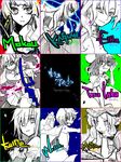  animal_ears antennae bunny_ears cape engrish everyone fujiwara_no_mokou houraisan_kaguya inaba_tewi inuinui kamishirasawa_keine monochrome multiple_girls mystia_lorelei ranguage reisen_udongein_inaba sketch skewer touhou wriggle_nightbug yagokoro_eirin 