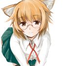  animal_ears glasses qoo school_uniform solo to_heart_2 yamada_michiru 