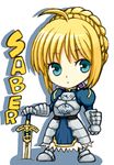  armor artoria_pendragon_(all) bad_id bad_pixiv_id blonde_hair blue_eyes chibi fate/stay_night fate_(series) kannagi_kaname lowres saber solo sword weapon 