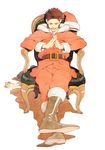  1girl chair christmas copyright_request death evil highres red_hair santa_costume sitting tatsuyuki_tanaka 