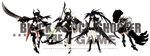  black_gold_saw black_rock_shooter black_rock_shooter_(character) dead_master horns starshadowmagician strength sword tail thighhighs vocaloid 