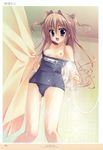  bathing breasts cameltoe hinamatsuri_touko imouto_smile namisawa_natsuki nipples school_swimsuit swimsuits 