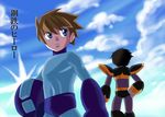  brown_hair capcom forte forte_(rockman) hand_on_hip helmet hips rockman rockman_(character) rockman_(classic) 