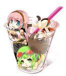  chibi gumi headphones megurine_luka meiko vocaloid yucco_kxoxc 