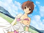  artemisumi clannad dress furukawa_nagisa nipples pantsu undressing wallpaper 