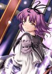  bad_id bad_pixiv_id bow eiyuu_densetsu frills hair_bow hairband hidechuu purple_hair renne short_hair slit_pupils smile solo sora_no_kiseki yellow_eyes 