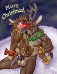  anal_penetration antlers balls bell bells blue_eyes blush cervine christmas collar couple cum cum_in_ass cum_inside gay glowing green_eyes holidays hooves horn lapinbeau male mammal muscles nude penetration penis rape_face red_nose reindeer rudolph sex tears wreath xmas 