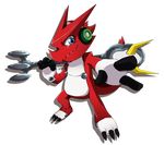  claws digimon dragon headphones male microphone red red_body shoutmon solo uvitah 
