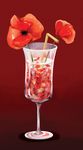  bad_pixiv_id drink drinking_straw flower glass gradient gradient_background no_humans original park_soyoung petals poppy_(flower) red red_background still_life 
