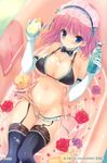  bathing bra breasts card cleavage garter_belt lingerie ohara_tometa pantsu stockings thighhighs 