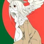  afuro_terumi bad_id bad_pixiv_id flat_color hair_wings hand_on_own_chest head_wings inazuma_eleven inazuma_eleven_(series) kabashira long_hair male_focus otoko_no_ko red_eyes solo very_long_hair wings 