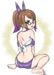  1girl back bikini brown_hair chime clavat final_fantasy final_fantasy_crystal_chronicles final_fantasy_crystal_chronicles:_my_life_as_a_king full_body glasses selkie solo swimsuit 