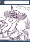  equine female feral friendship_is_magic horn horse john_joseco mammal mexican my_little_pony pony princess_celestia_(mlp) sombrero tumblr winged_unicorn wings 