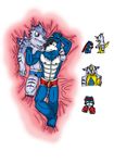  canine digimon dog gabumon gaomon gay machgaogamon male mammal sex shinobiya underwear were weregarurumon werewolf wolf 