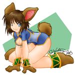 animal_ears breasts chrono_cross cleavage clothed clothing demi-human female janice lagomorph mammal marchhare rabbit smile solo tail video_games 