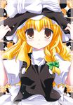  bad_id bad_pixiv_id blonde_hair braid brown_eyes hat kirisame_marisa long_hair side_braid solo touhou wavy_hair white-brown witch_hat 