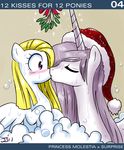  blonde_hair blush bubble bubbles equine eyes_closed female feral friendship_is_magic hair hat horn john_joseco kissing lesbian mammal mistletoe my_little_pony pegasus pink_hair princess princess_celestia_(mlp) princess_molestia_(mlp) royalty surprise_(mlp) tumblr unicorn wet wings 