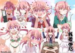  :3 :d bikini blush blush_stickers cellphone closed_eyes dress drink expressions gasai_yuno hands_on_own_cheeks hands_on_own_face heart heart-shaped_pupils hokuto_ujou_hagan_ken kitahara_tomoe_(kitahara_koubou) mirai_nikki no_eyes open_mouth phone school_uniform shaded_face smile swimsuit symbol-shaped_pupils tears yandere_trance 