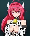  blush breasts cow female red_eyes red_hair smile terumin_(yuganda_sebone) 