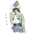  1girl :3 animal_ears capelet cat_ears comic gloom_(expression) green_hair hat hetza_(hellshock) kemonomimi_mode long_hair mima open_mouth silent_comic simple_background solo sun_(symbol) touhou touhou_(pc-98) wizard_hat 