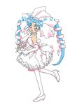  blue_hair dress elbow_gloves facial_mark flower forehead_mark gloves high_heels long_hair masaki_sasami_jurai shoes tenchi_muyou! twintails wedding_dress 