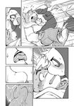  black_and_white canine chubby comic dog gay greyscale kissing male mammal monochrome pounce saliva surprise takaki_takashi 