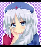  bad_id bad_pixiv_id blue_eyes hat long_hair shinekalta silver_hair solo touhou yagokoro_eirin 