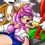  amy_rose anthro ass_job back ball_fondeling ball_fondling balls big_breasts blush breasts butt butt_grab canine cum cum_in_mouth cum_inside cum_on_butt cum_on_tail echidna erect_nipples erection eyelashes fellatio female foursome fox from_behind gangbang gloves green_eyes grin group group_sex hedgehog hot_dogging hotdogging interspecies kneeling knuckles_the_echidna licking looking_back male mammal miles_prower multitasking nipples nude open_mouth oral oral_sex penis precum pussy pussy_juice ravnic saliva sega sex side_boob smile sonic_(series) sonic_the_hedgehog straight tail tongue 