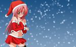  blush christmas hayate_no_gotoku katsura_hinagiku pink_hair snow thighhighs 