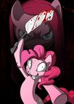  blood bloodied_background cleaver cutie_mark equine female friendship_is_magic horse insane knife my_little_pony pink_hair pinkamena_(mlp) pinkie_pie_(mlp) solo 