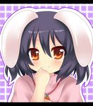  animal_ears bad_id bad_pixiv_id black_hair bunny_ears inaba_tewi red_eyes shinekalta short_hair solo touhou 