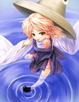  :p akanbe bad_id bad_pixiv_id blonde_hair dress from_above hair_ribbon hat hat_removed headwear_removed moriya_suwako nishi_masakazu no_nose ribbon ripples running shoes socks solo standing standing_on_liquid standing_on_one_leg thighhighs tongue tongue_out touhou water white_legwear yellow_eyes 