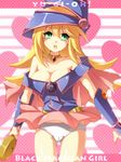  bad_id bad_pixiv_id bare_shoulders blonde_hair blush_stickers breasts cameltoe cleavage copyright_name dark_magician_girl duel_monster gloves green_eyes hair_between_eyes hat heart jewelry long_hair medium_breasts necklace open_mouth panties pentacle solo underwear wand wasanbon wind wind_lift yuu-gi-ou yuu-gi-ou_duel_monsters 