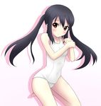  black_hair brown_eyes iray k-on! long_hair nakano_azusa one-piece_swimsuit school_swimsuit solo swimsuit twintails white_school_swimsuit white_swimsuit 