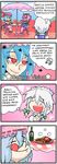  4koma blue_hair comic commentary english fang finnish hat izayoi_sakuya komeiji_satori multiple_girls open_mouth pink_hair red_eyes remilia_scarlet setz silver_hair slit_pupils star third_eye tongue touhou translated wings 