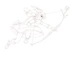  absurdres bow_(weapon) dancho_(danch) dress flower gloves greyscale highres kaname_madoka lineart magical_girl mahou_shoujo_madoka_magica mary_janes monochrome shoes solo weapon 