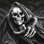  black_and_white bone death_(personification) finger grim_reaper monochrome 