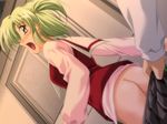  ass blush green_hair hasumi_ren school_uniform side_ponytail virgin_roster zyx 