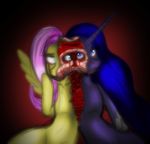  alicorn equine female fluttershy_(mlp) friendship_is_magic gore green_eyes hair horn jrvanesbroek mammal my_little_pony nightmare_fuel parasite_eve pegasus pink_hair princess_luna_(mlp) winged_unicorn wings 