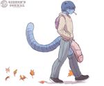  anthro backpack balls big_balls big_penis bipedal blue_balls blue_ears blue_fur blue_hair blue_markings blue_skin cat cigarette clothed clothing digital_painting_(art) exposed facial_markings falling_leaves feline flaccid footwear full-length_portrait fur gideon grey_pants hair hair_over_eyes hands_in_pockets hoodie humanoid_penis hyper hyper_balls hyper_penis jeans long_tail male mammal markings mouth_hold open_fly pants penis pink_penis plain_background poking_out ringed_tail round_ears shoes short_hair side_view smoking sneakers solo tan_shirt thick_penis thick_tail uncut vein veiny_penis walking white_background 