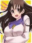  amer angry blush breasts brown_eyes brown_hair large_breasts long_hair shirojiro_shiro solo summon_night summon_night_2 tears 