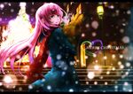  bad_id bad_pixiv_id bag blue_eyes breath christmas coat long_hair megurine_luka museum2088_(shentian) outdoors pink_hair smile snow solo vocaloid winter 