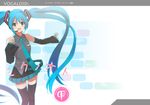  bad_id bad_pixiv_id detached_sleeves hatsune_miku long_hair madara_sai necktie open_mouth skirt solo thighhighs translation_request twintails very_long_hair vocaloid 