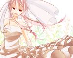  bad_id bad_pixiv_id bare_shoulders dress gasai_yuno long_hair mirai_nikki pink_eyes pink_hair solo wedding_dress yuri11108 