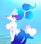  big_breasts breasts clothed clothing cocaine-leopard embarrassed female feral looking_at_viewer nintendo open_mouth pok&eacute;mon pok&eacute;mon_(species) primarina solo tagme toony topless underwater video_games water 