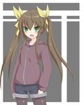  brown_hair green_eyes highres huang_lingyin infinite_stratos long_hair m-wataru pantyhose solo twintails 