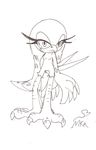  &hearts; avian beak bird black_and_white breasts claws eyelashes female half-closed_eyes monochrome naturally_censored nude realsegasoniclover sega sketch small_breasts solo sonic_(series) sonic_riders swallow_(bird) wave_the_swallow wings 